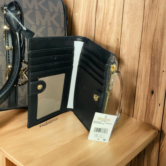 Michael Kors Bedford Legacy Medium Duffel Satchel + Wallet in Brown/Black NWT - Picture 5 of 5